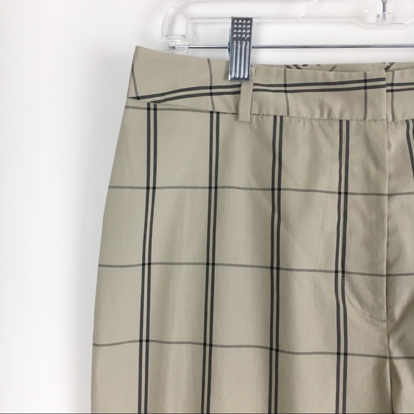 NWT Perry Ellis Womens Size 8 Black Tan Beige Windowpane Plaid Dress Work Pants - Picture 3 of 9
